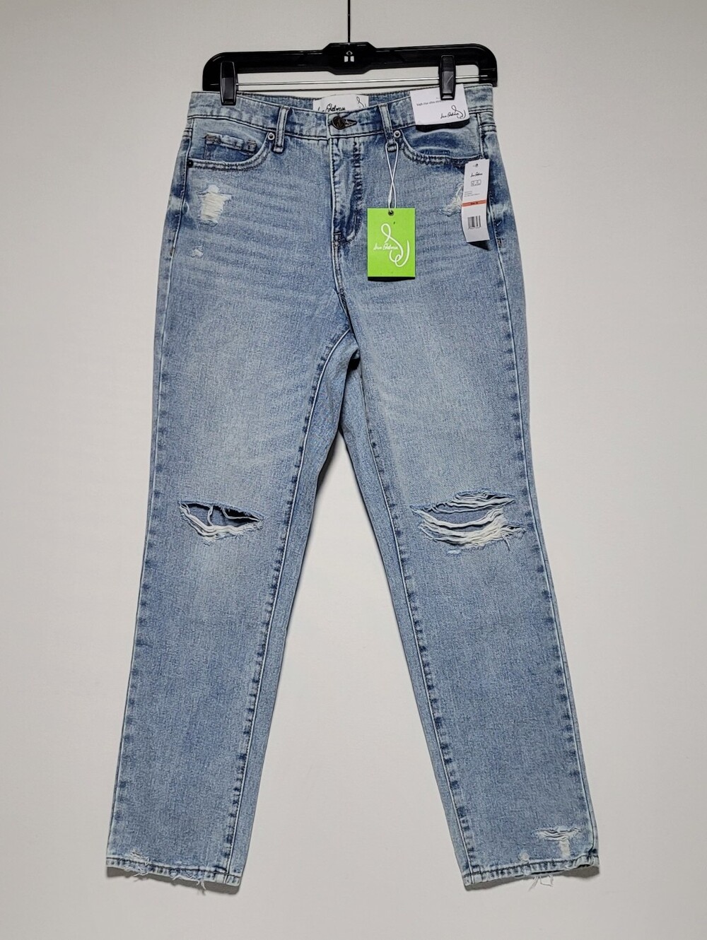 Sam Edelman High-rise Slim Straight Light Wash Distressed Denim